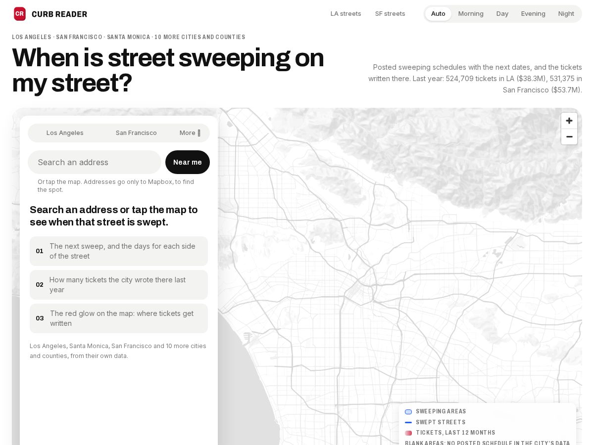 Landing-page snapshot of curbreader.com