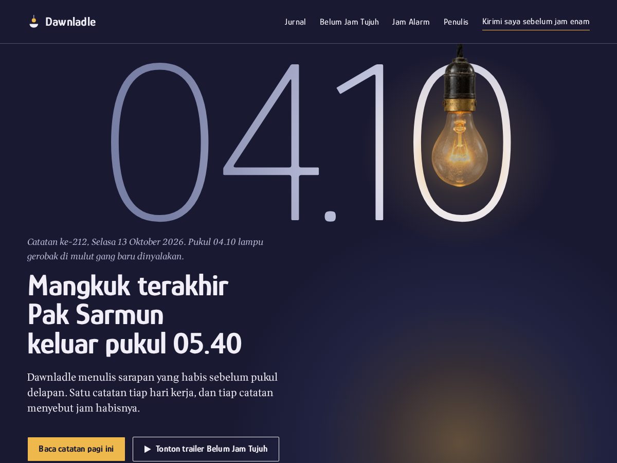 Landing-page snapshot of dawnladle.com