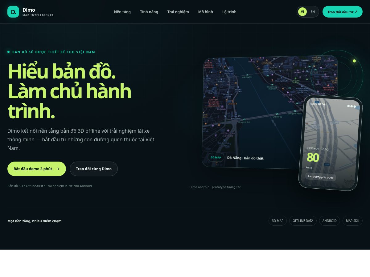 Landing-page snapshot of dimomap.com