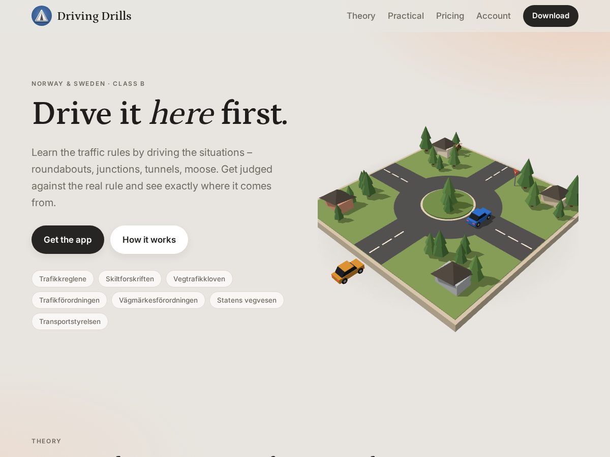 Landing-page snapshot of drivingdrills.com