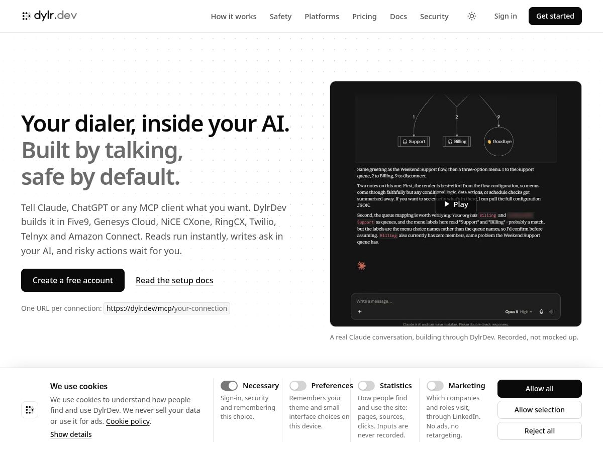 Landing-page snapshot of dylr.dev