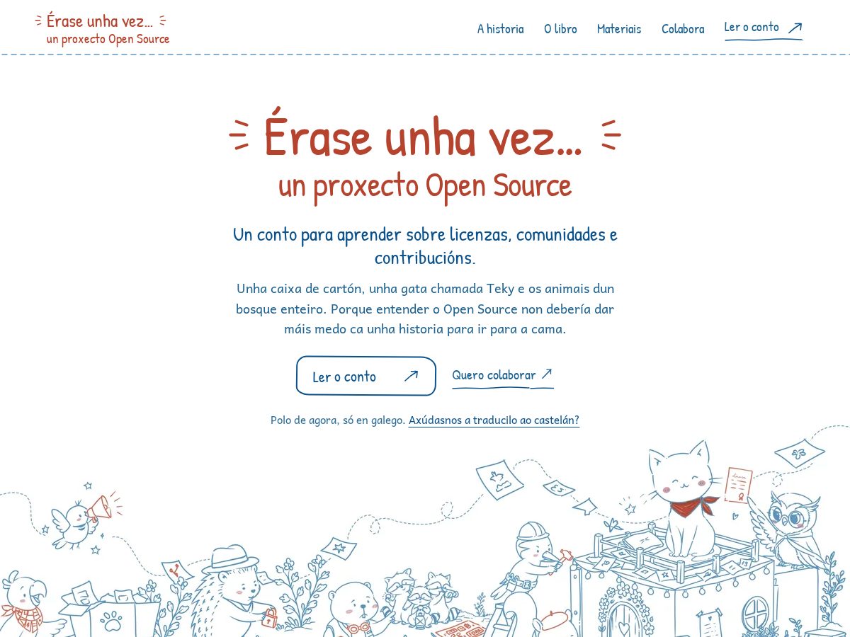 Landing-page snapshot of eraseunavezopensource.org