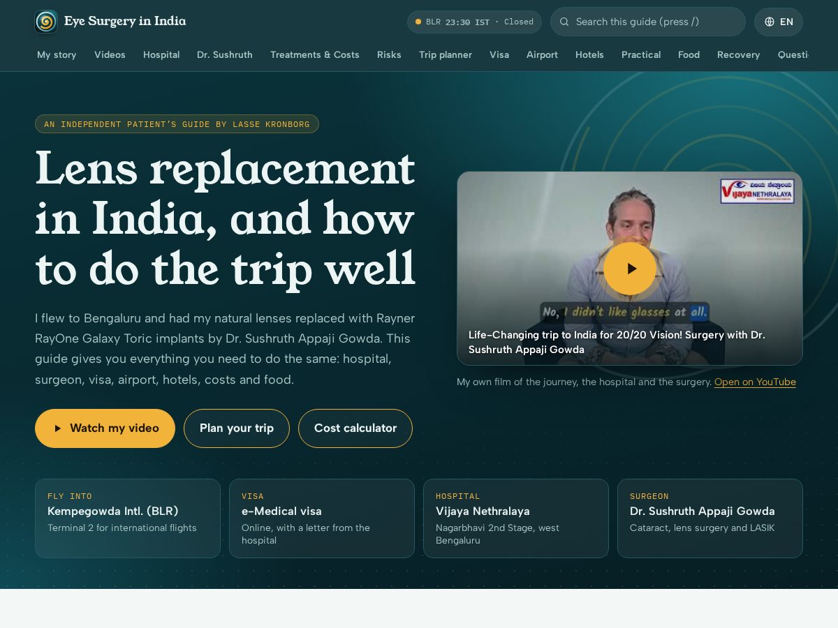 Landing-page snapshot of eyesurgeryinindia.com