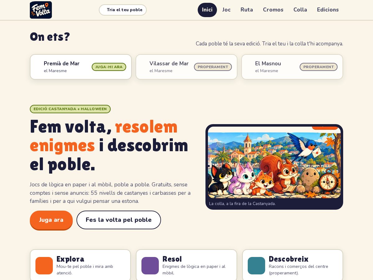 Landing-page snapshot of femvolta.cat