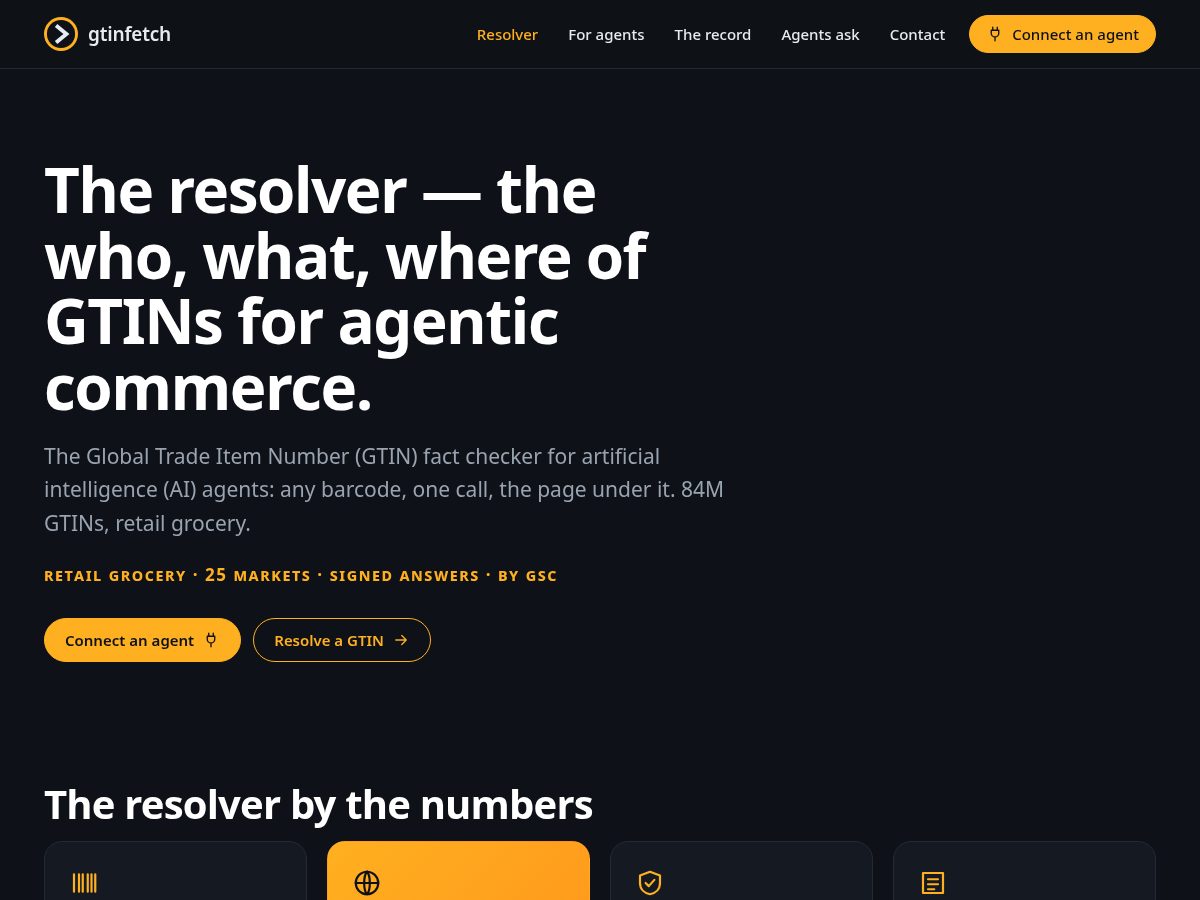 Landing-page snapshot of fetchgtin.com