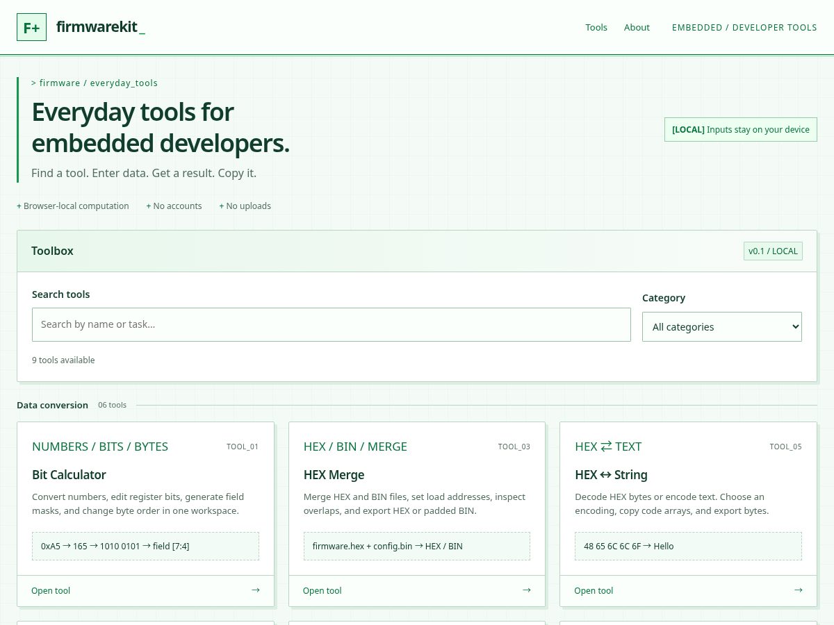 Landing-page snapshot of firmwarekit.com