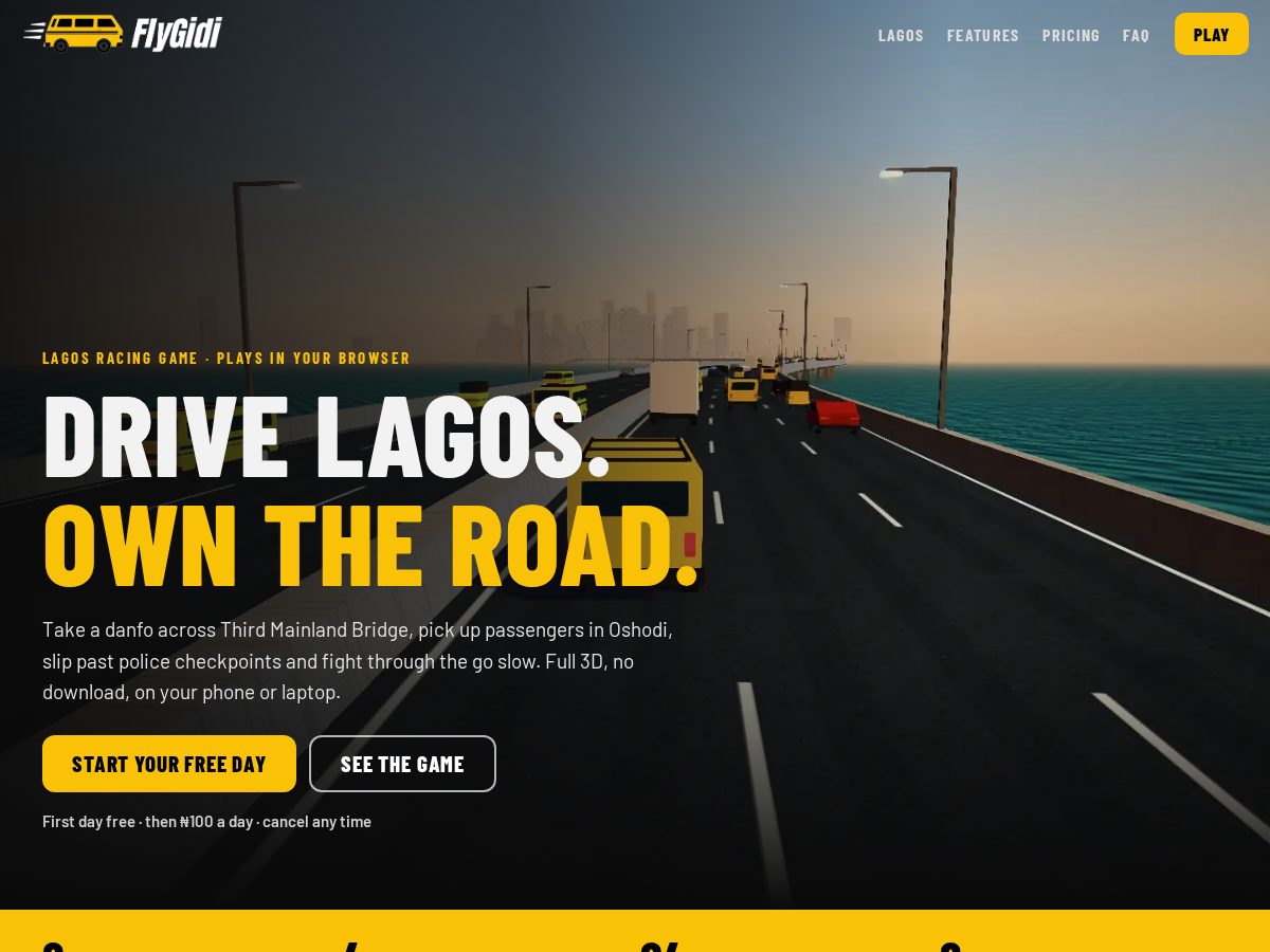 Landing-page snapshot of flygidi.app