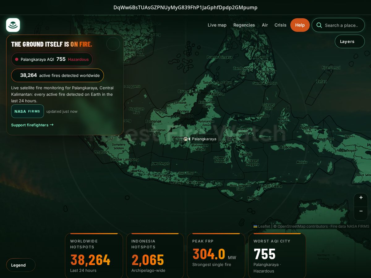 Landing-page snapshot of forestfirewatch.org