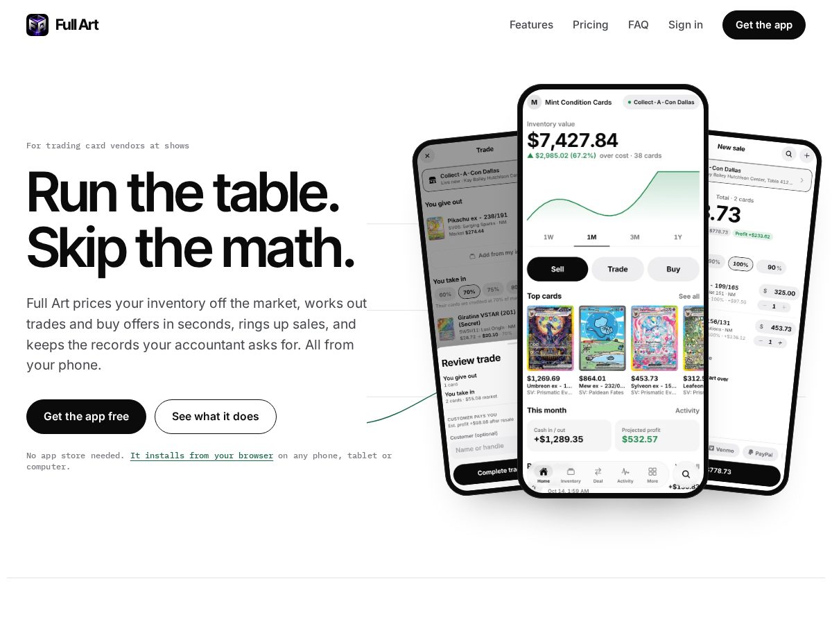 Landing-page snapshot of fullartapp.com