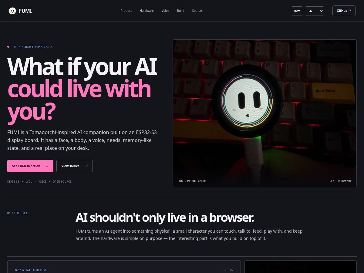 Landing-page snapshot of fumi.codes