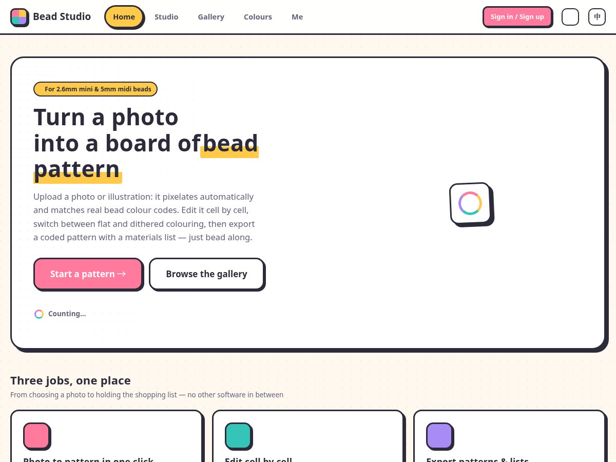 Landing-page snapshot of fusebeads.top