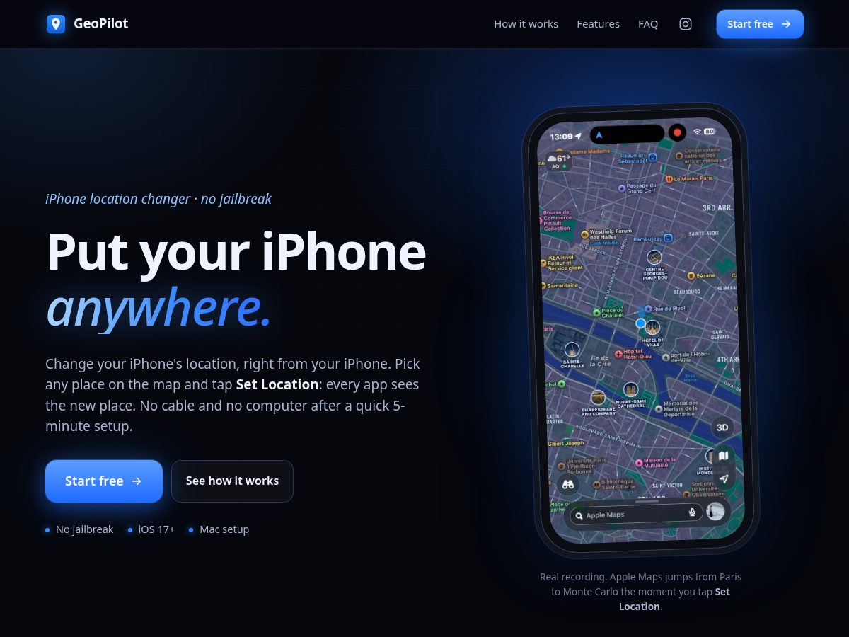 Landing-page snapshot of geopilot.shop