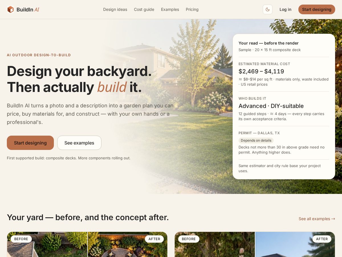 Landing-page snapshot of getbuildin.com
