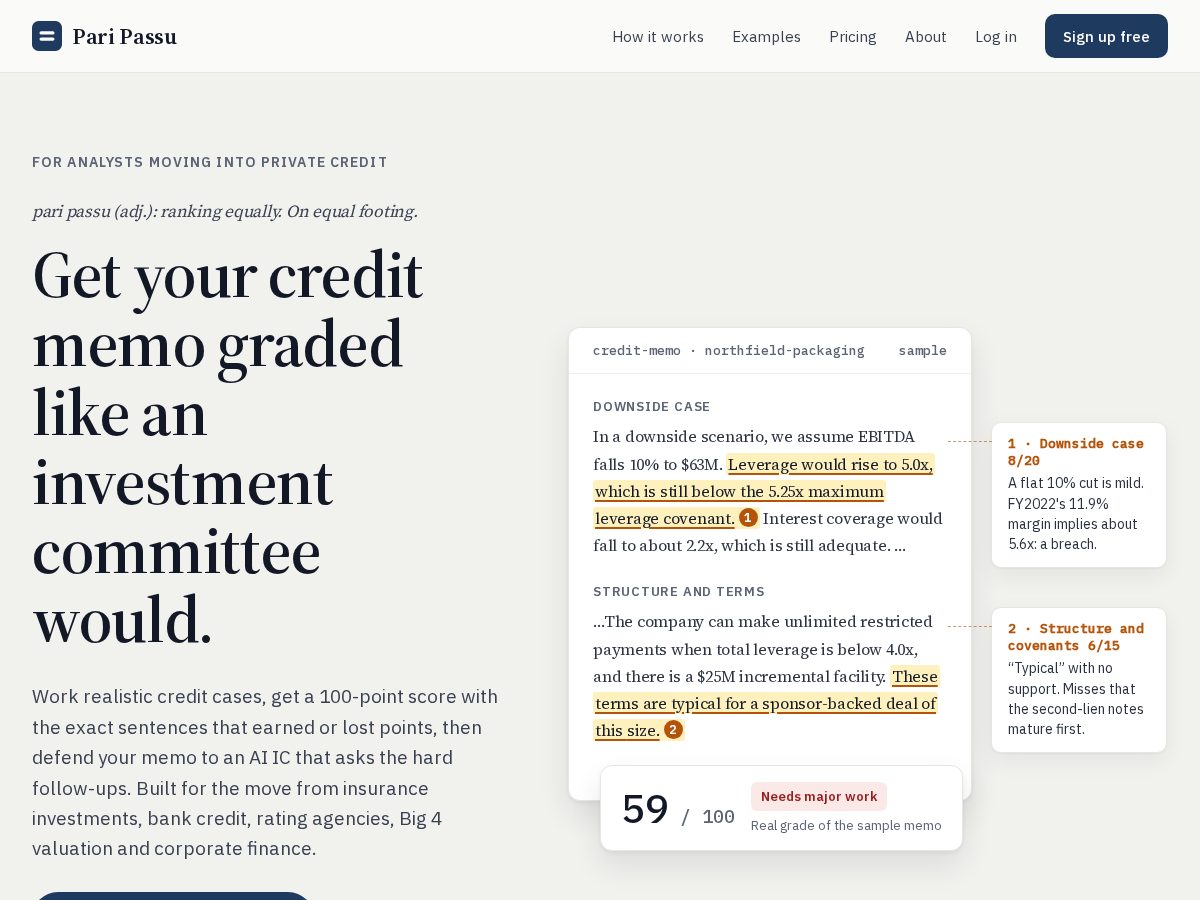 Landing-page snapshot of getpassu.com