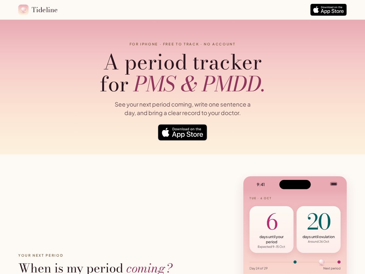 Landing-page snapshot of gettideline.app
