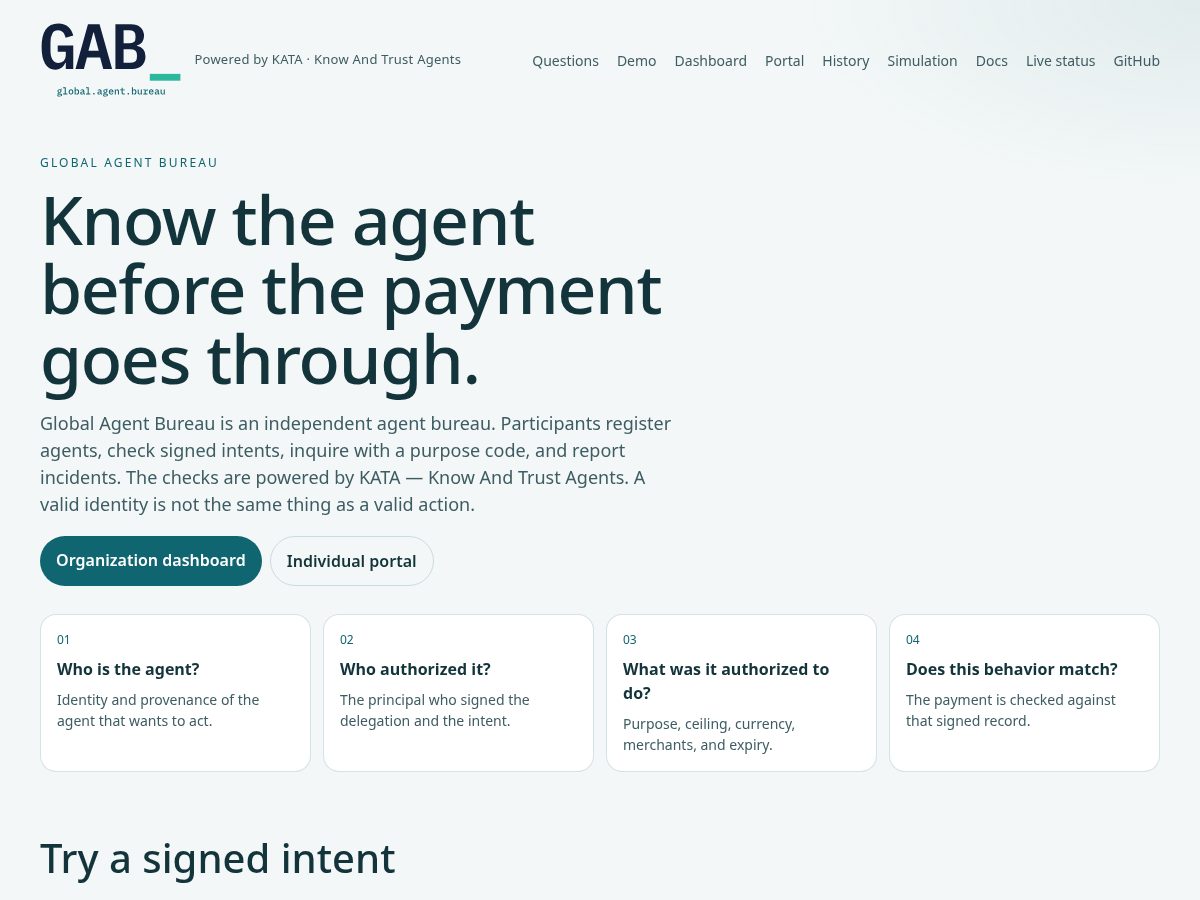 Landing-page snapshot of globalagentbureau.com