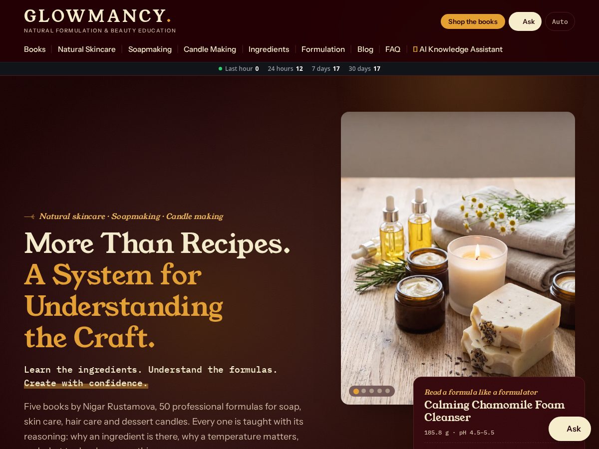 Landing-page snapshot of glowmancy.com