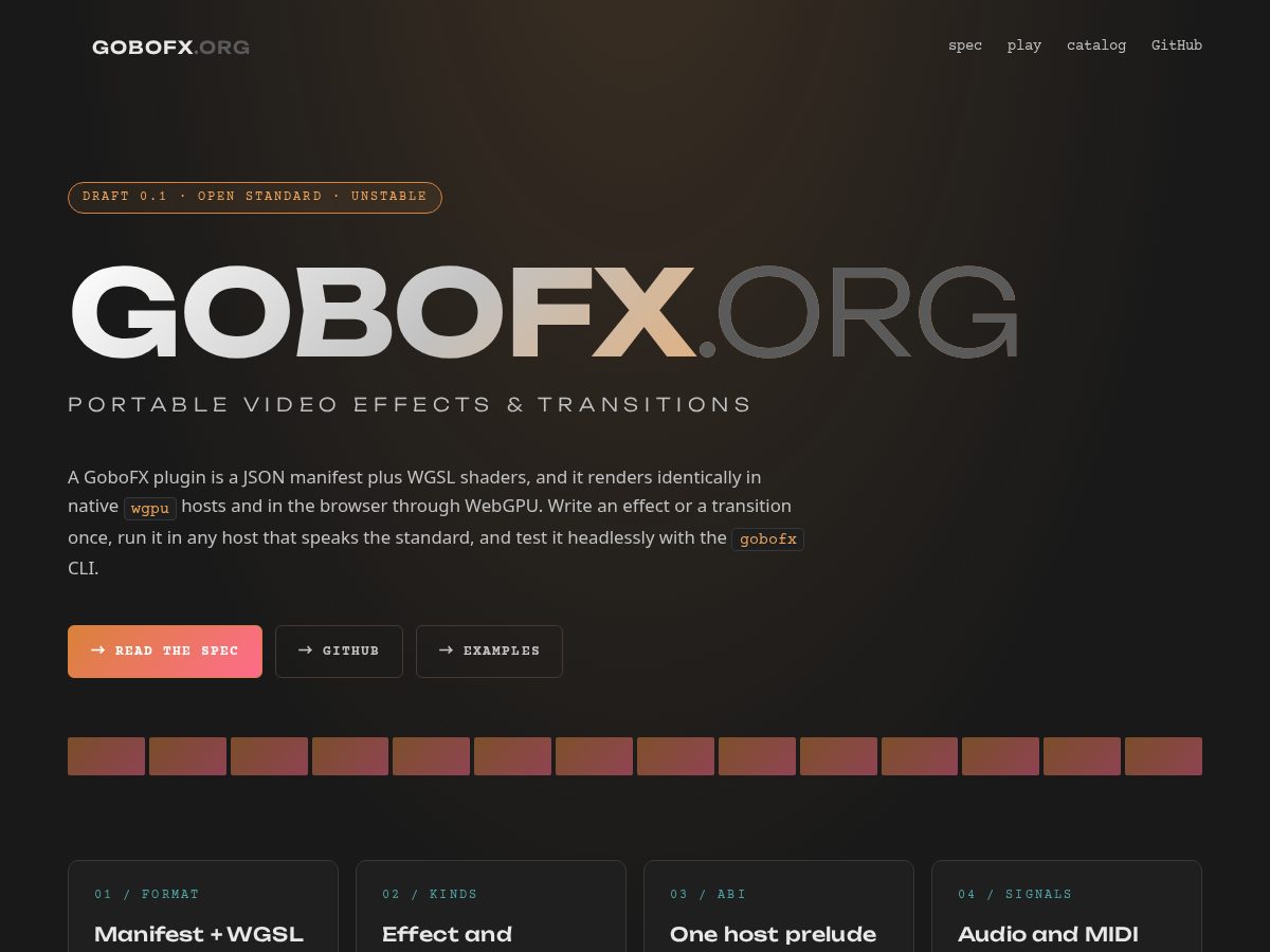 Landing-page snapshot of gobofx.org