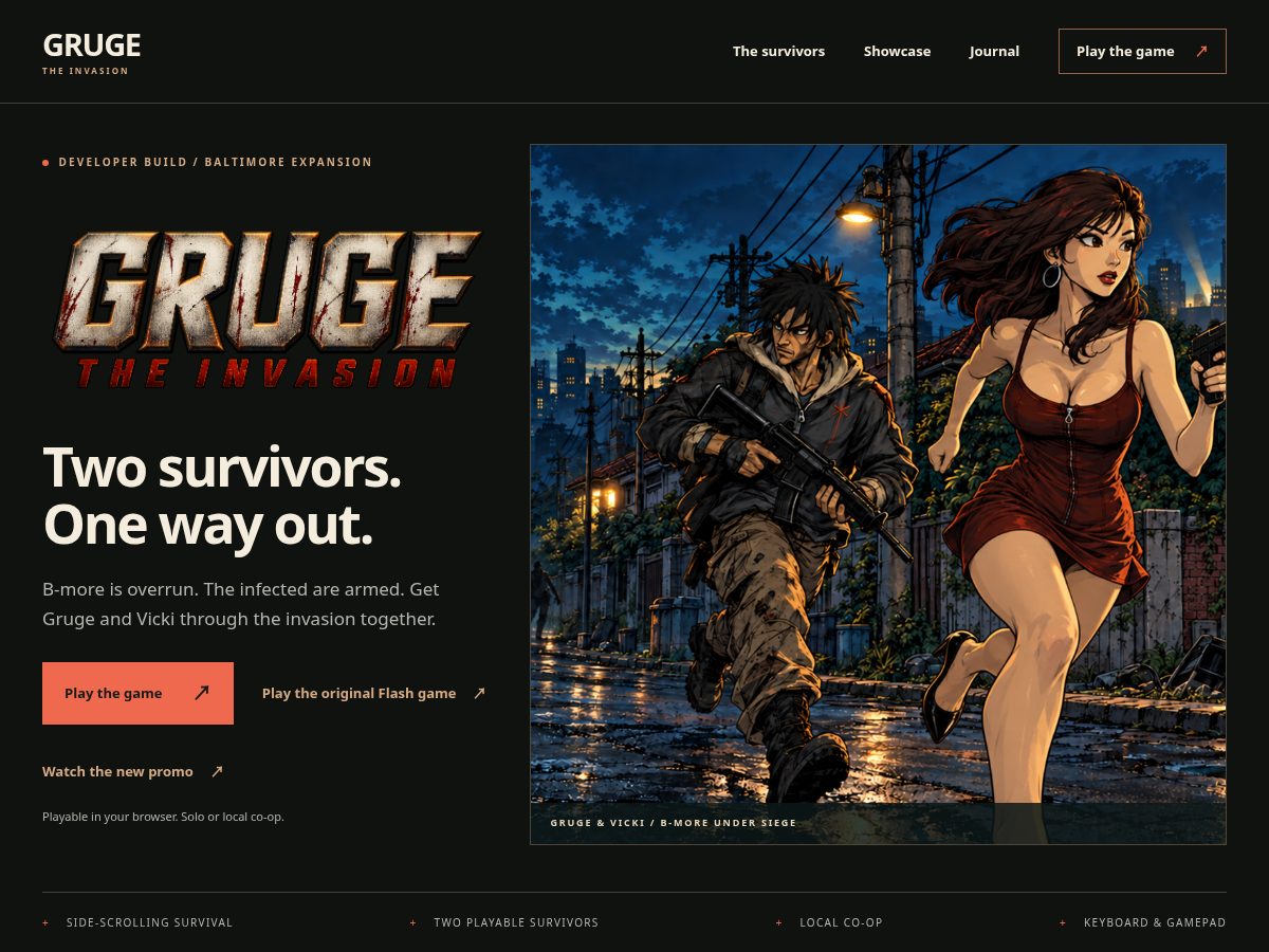 Landing-page snapshot of grugetheinvasion.com
