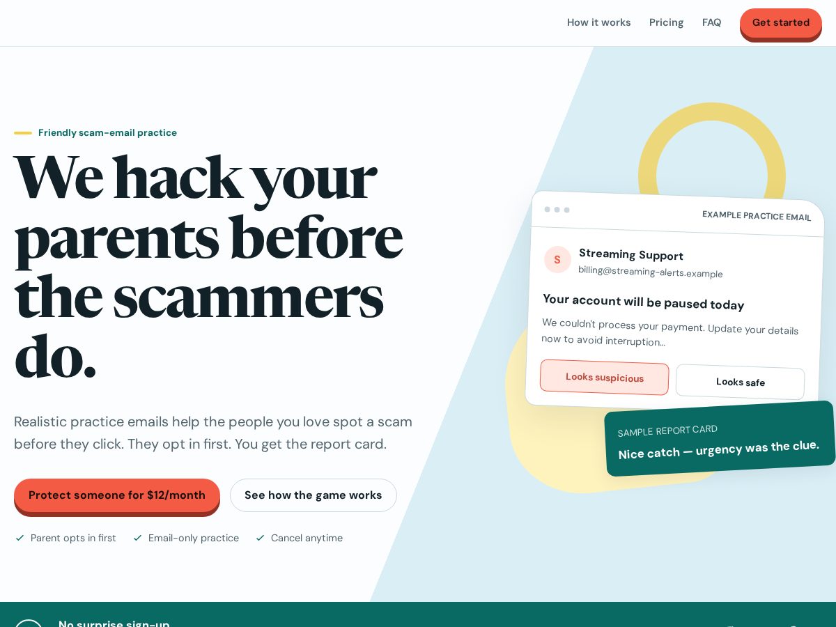 Landing-page snapshot of hackmyparents.com