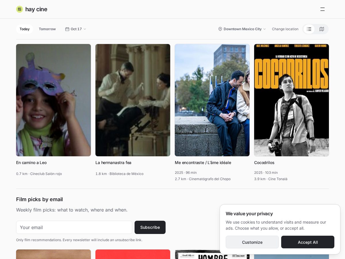 Landing-page snapshot of haycine.com
