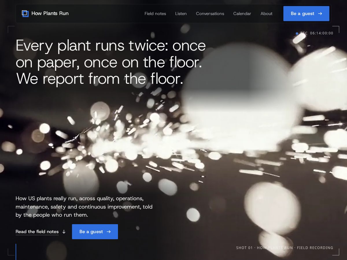 Landing-page snapshot of howplantsrun.com