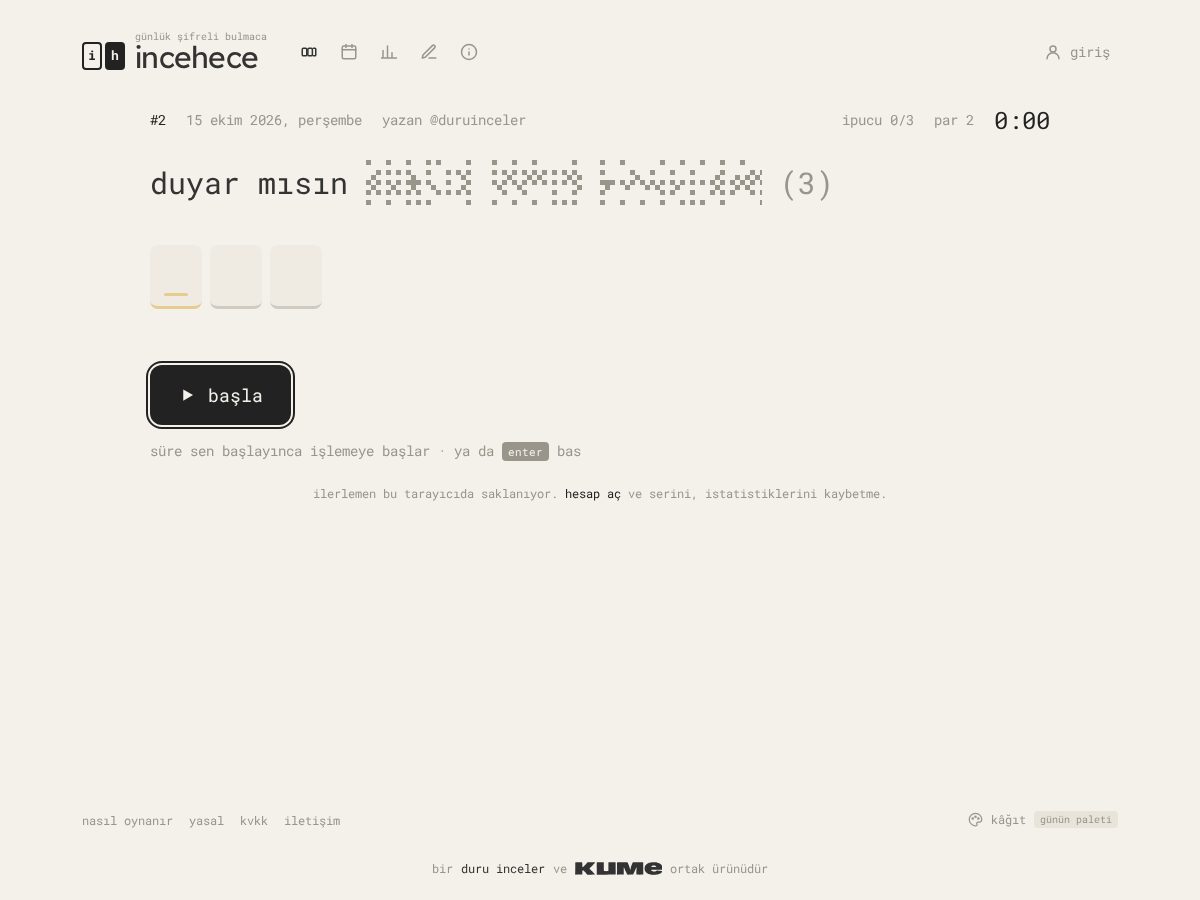 Landing-page snapshot of incehece.com