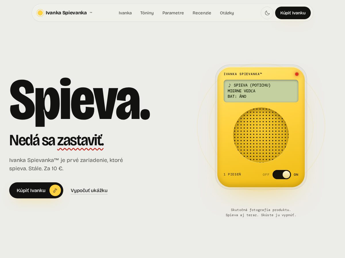 Landing-page snapshot of ivankaspievanka.fun