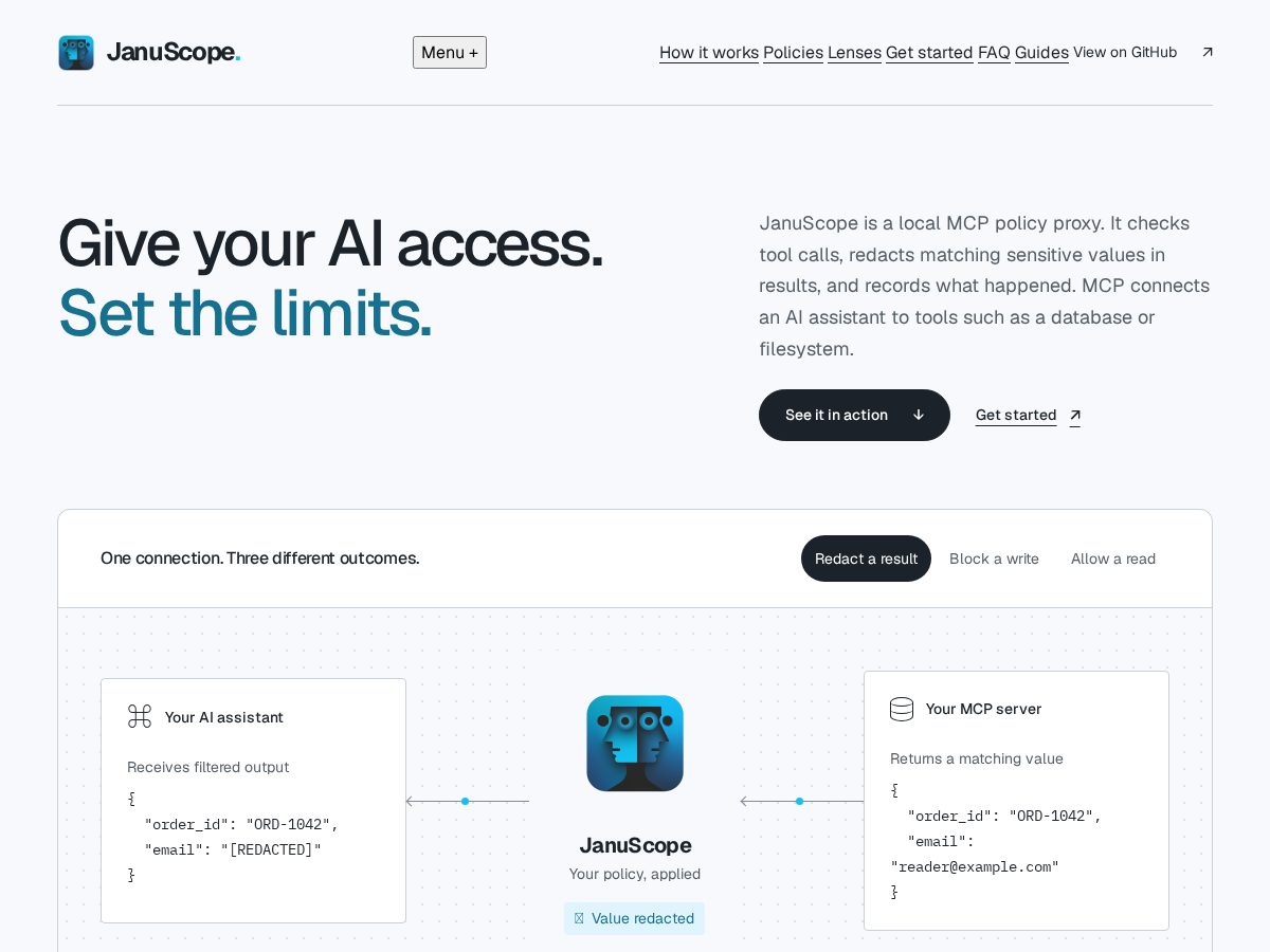 Landing-page snapshot of januscope.com