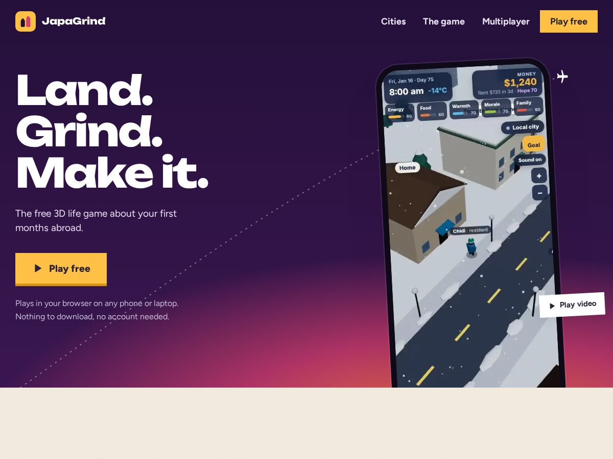 Landing-page snapshot of japagrind.com
