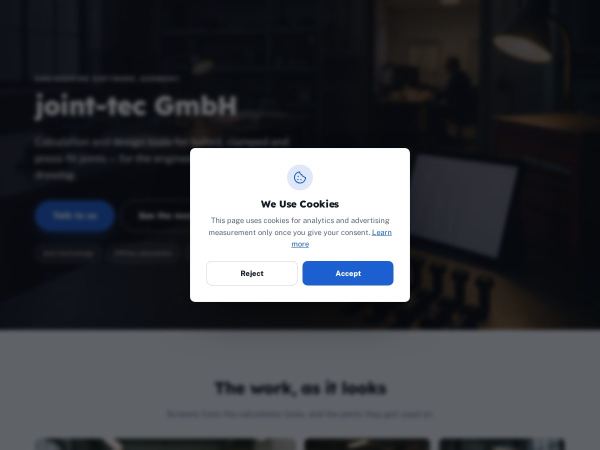 Landing-page snapshot of joint-tec.site