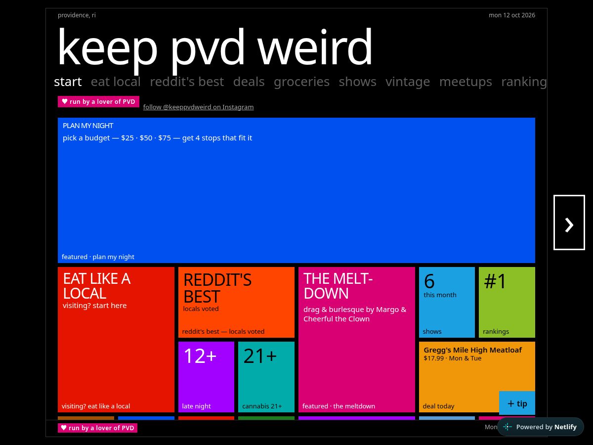 Landing-page snapshot of keeppvdweird.com