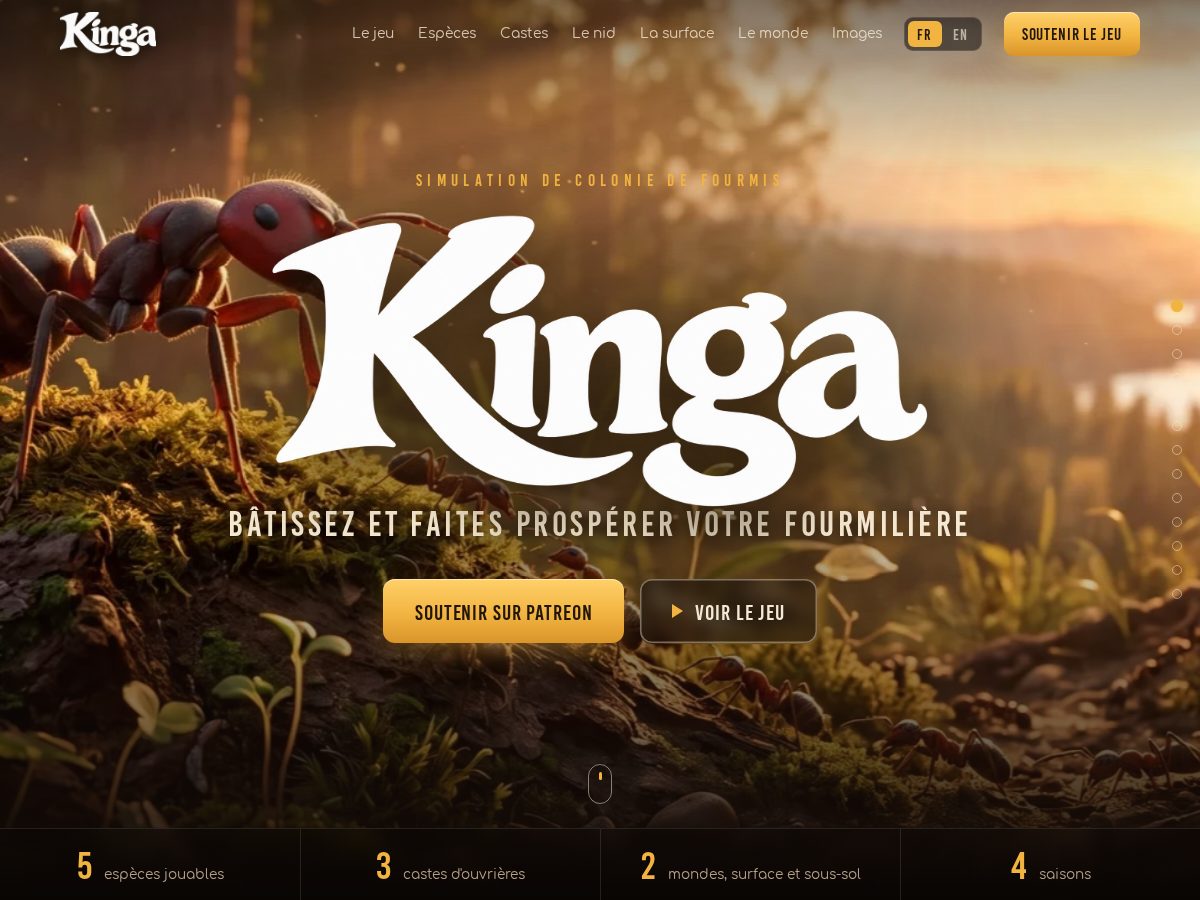 Landing-page snapshot of kingagame.com