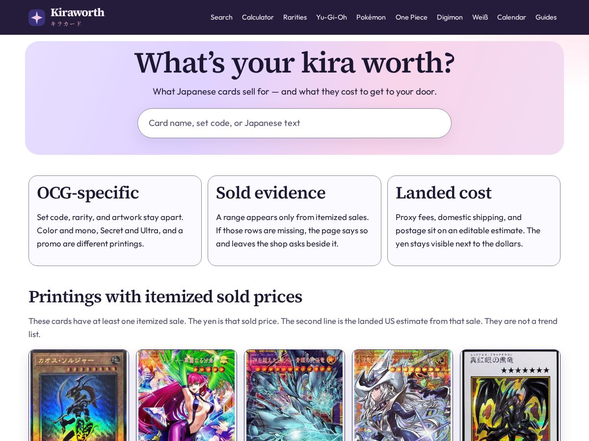 Landing-page snapshot of kiraworth.com