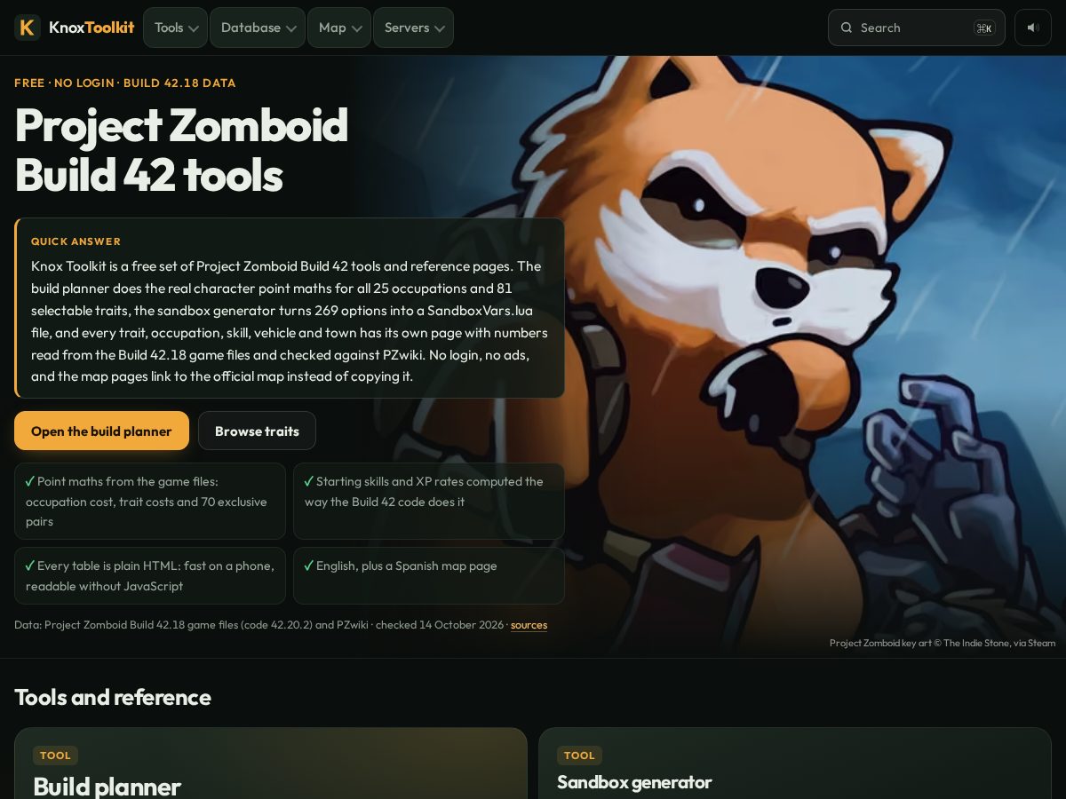Landing-page snapshot of knoxtoolkit.com