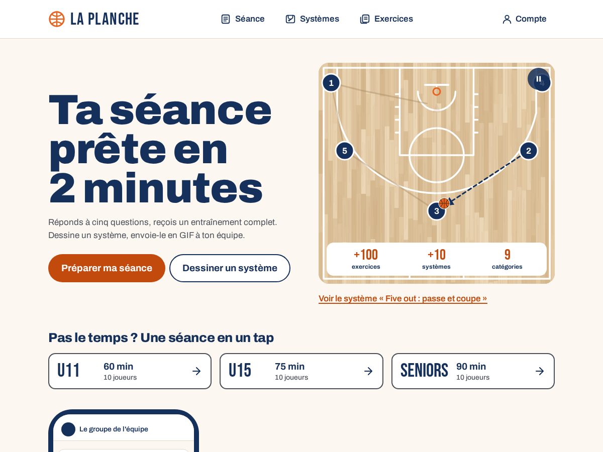Landing-page snapshot of laplanche-basket.com