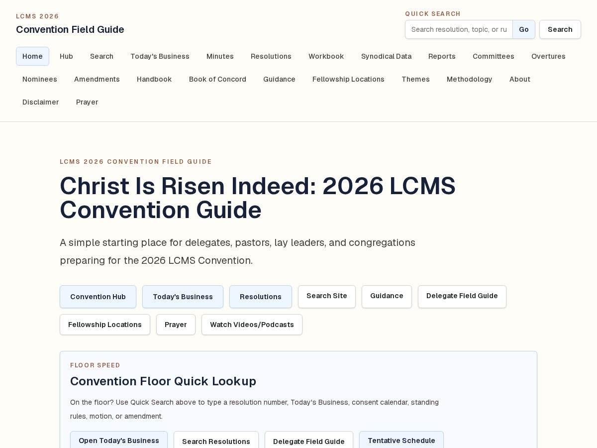 Landing-page snapshot of lcmsconvention.com