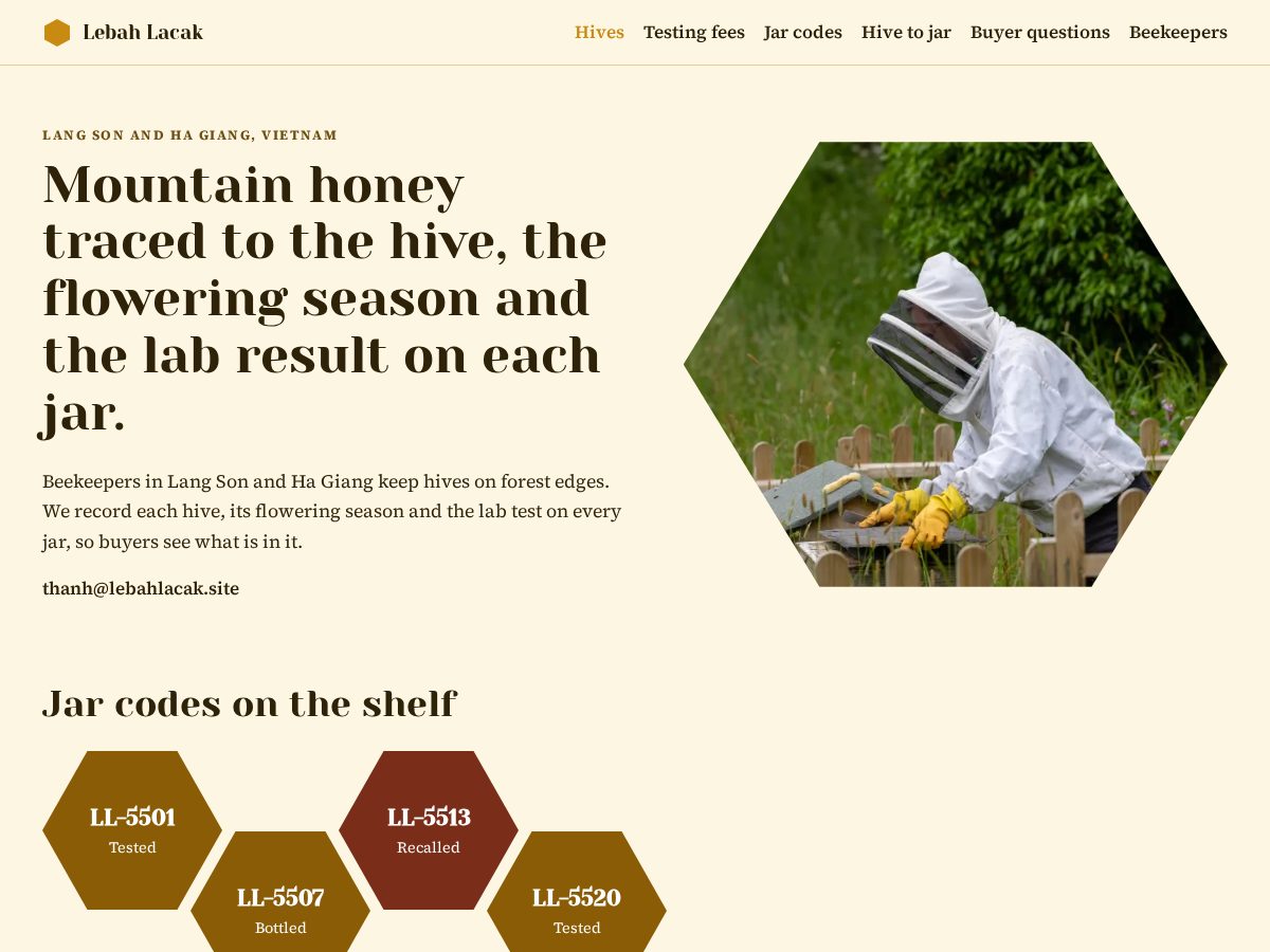 Landing-page snapshot of lebahlacak.site