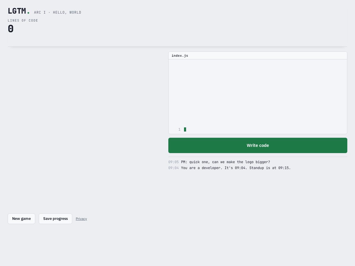 Landing-page snapshot of lgtm.game