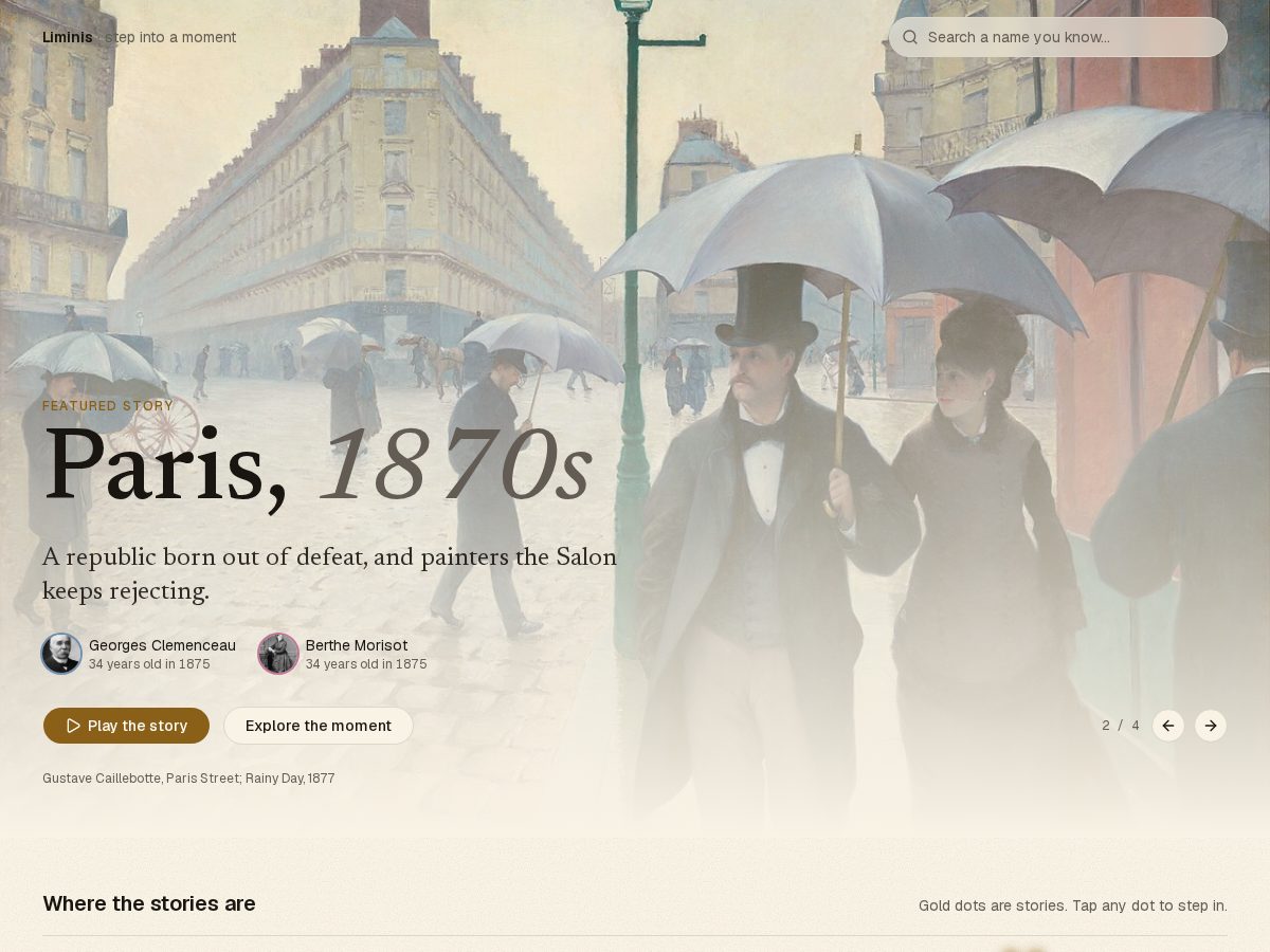 Landing-page snapshot of liminis.art