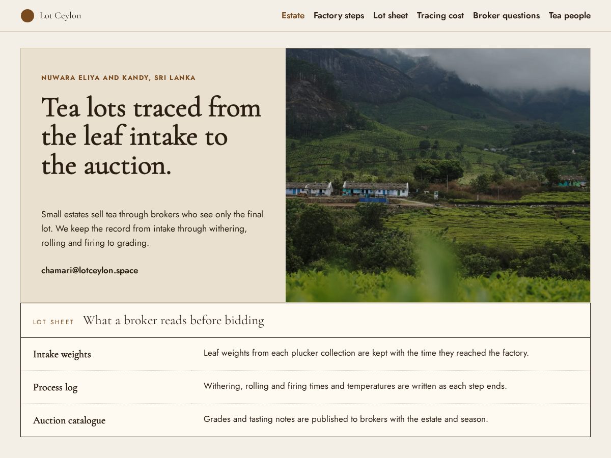 Landing-page snapshot of lotceylon.space