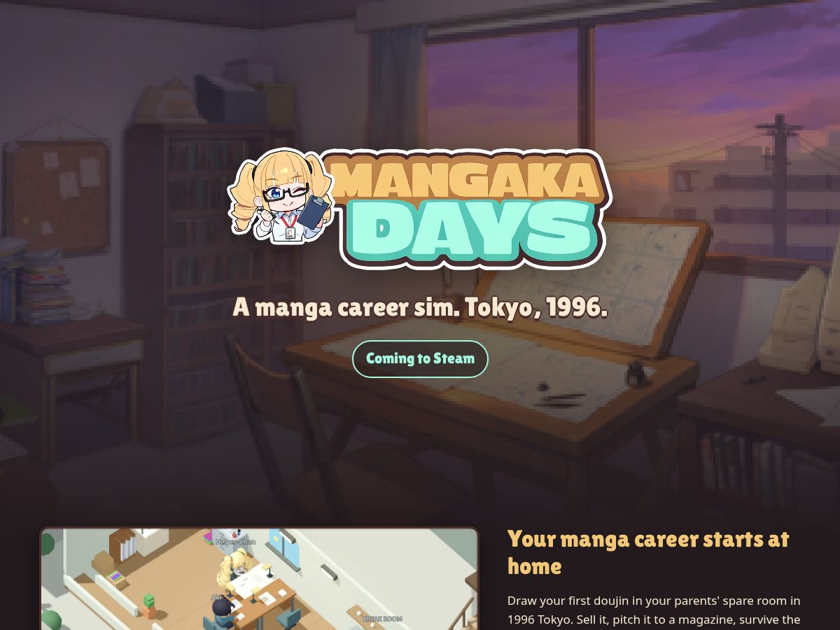 Landing-page snapshot of mangakadays.com