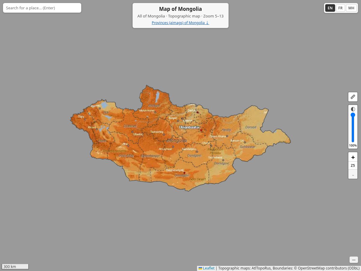 Landing-page snapshot of mapmongolia.com