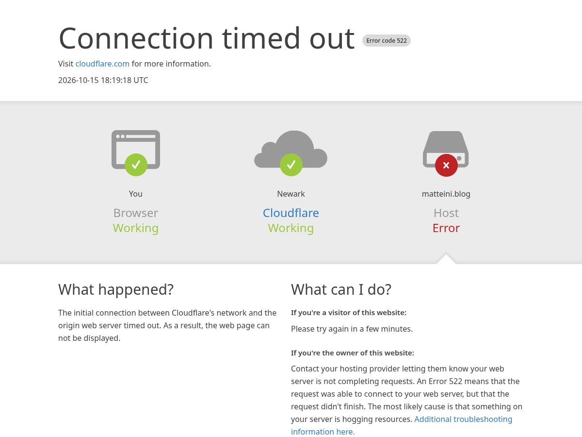 Landing-page snapshot of matteini.blog