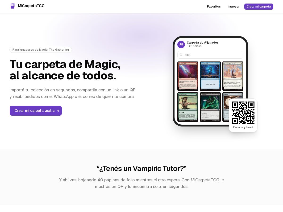 Landing-page snapshot of micarpetatcg.com