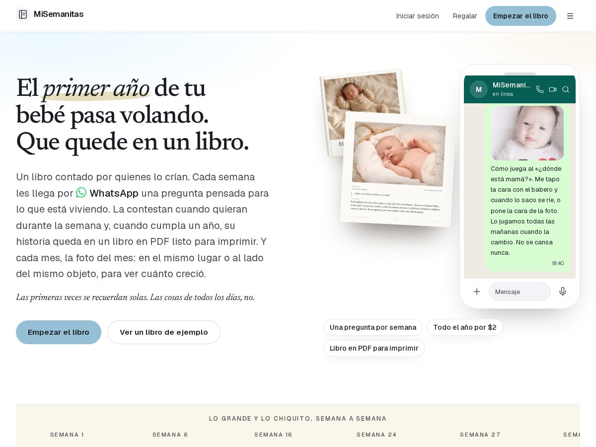 Landing-page snapshot of misemanitas.com