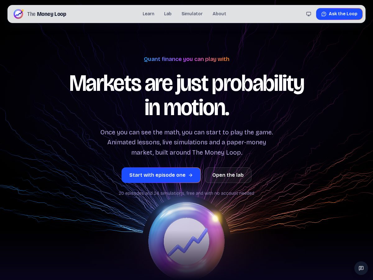 Landing-page snapshot of moneyloopfinance.world