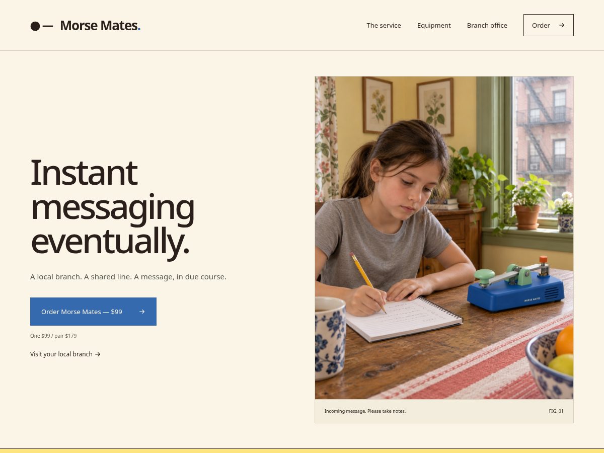 Landing-page snapshot of morsemates.kids