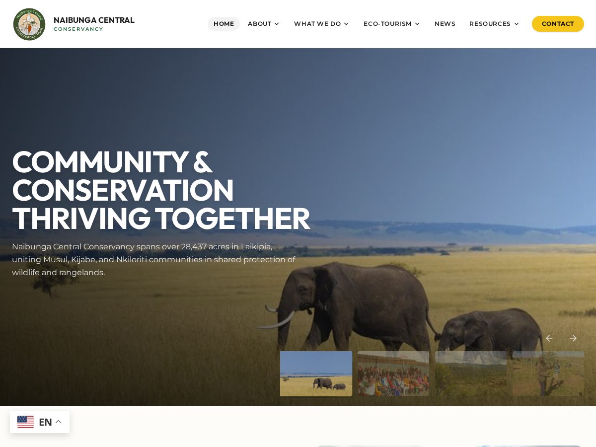 Landing-page snapshot of naibungacentralconservancy.org