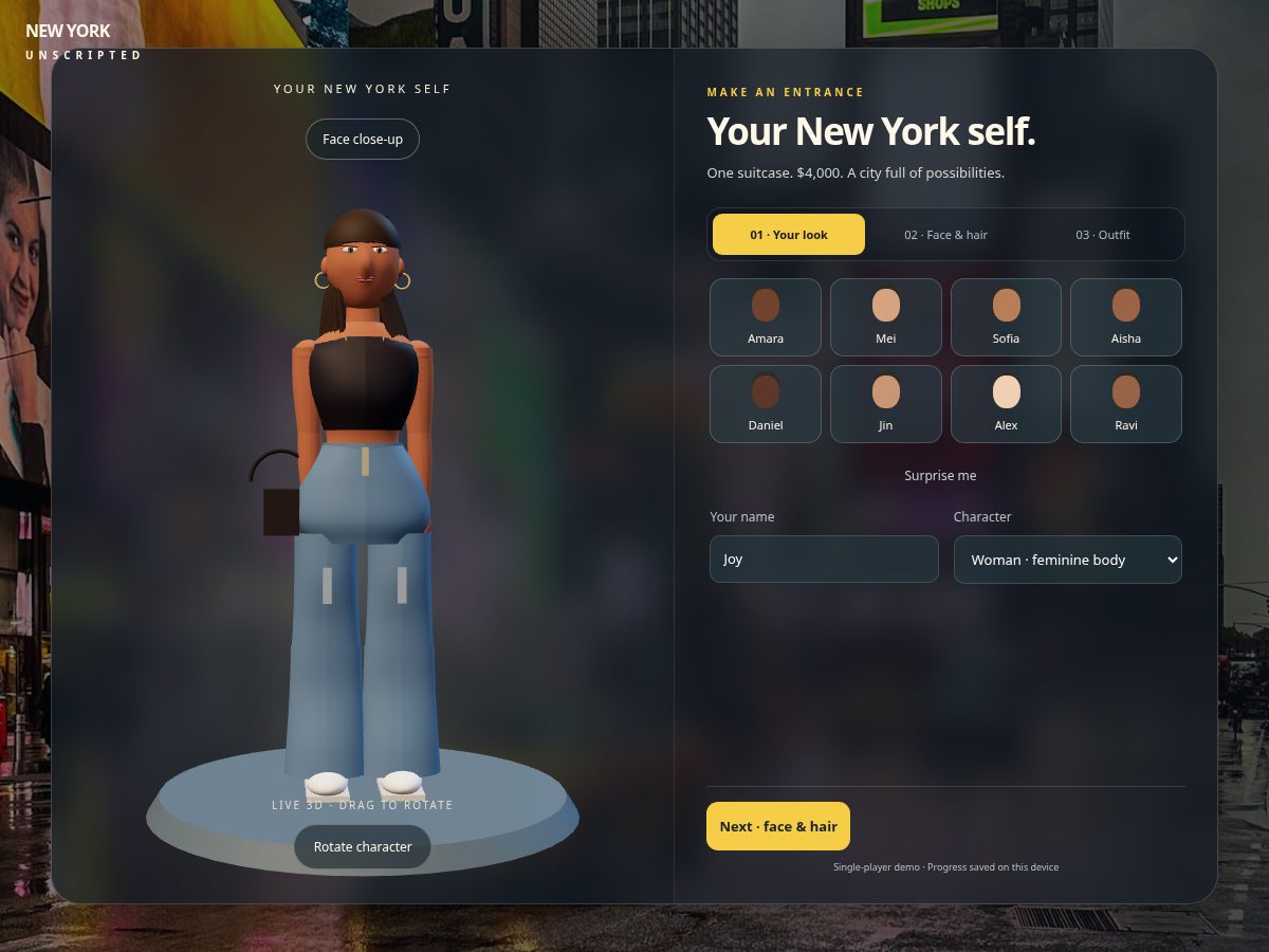 Landing-page snapshot of newyorkunscripted.net